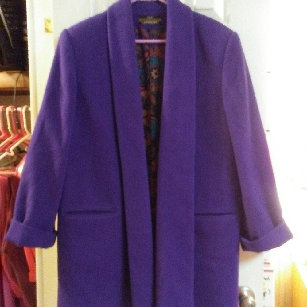 London Fog Purple Wool Blend Coat